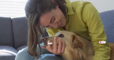 Woman Cuddling Dog Displaying Companionship and Affection