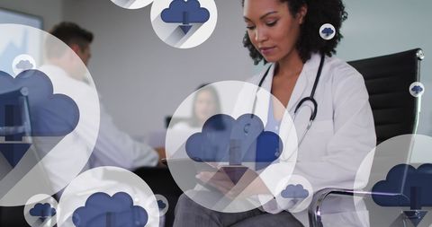 Doctor Utilizing Cloud Computing in Modern Medical Practice - Download Free Stock Images Pikwizard.com