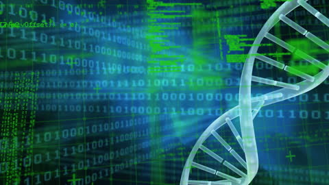 Binary Coding Overlapping Spinning DNA Strand in Data Interface