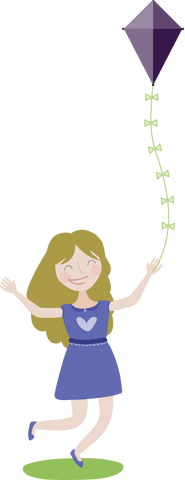 joyful cartoon girl dancing with kite on transparent background - Download Free Stock Videos Pikwizard.com