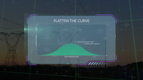 Animated Data Processing Overlay on Power Lines