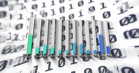 3D Bar Graph Overlapping Binary Code for Data Analysis Concept - Download Free Stock Images Pikwizard.com