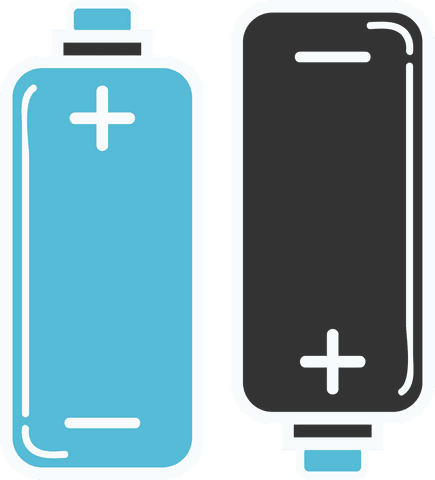 Transparent Vector Illustration of Blue and Black Batteries - Download Free Stock Videos Pikwizard.com