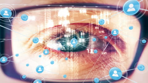 Futuristic Eye Technology Overseeing Digital Networking