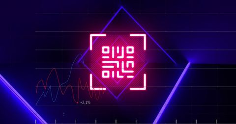Neon QR Code and Digital Data Display - Download Free Stock Images Pikwizard.com
