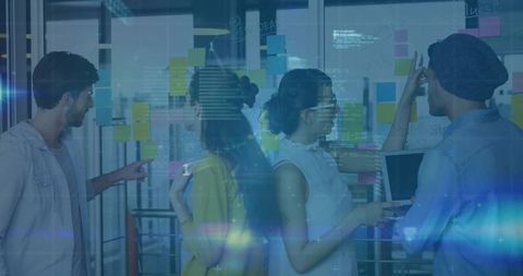 Creative team collaborating on innovation strategies in modern office