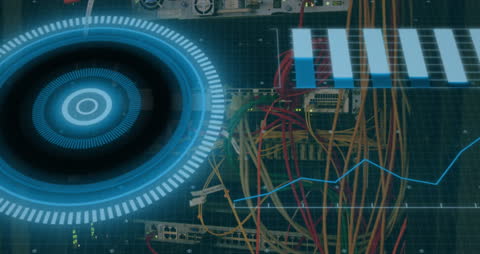 High-Tech Data Processing with Server Cables Background