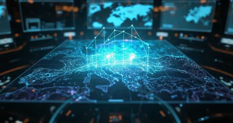 Holographic 3D Map Animation in Advanced Command Center