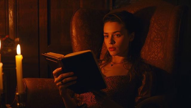 Woman Reading by Candlelight Learns Secrets of Past