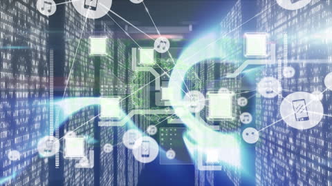 Futuristic Network Connectivity and Data Processing in Server Room