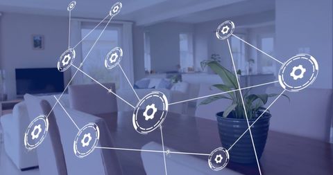 smart home network connectivity technology in modern living room - Download Free Stock Images Pikwizard.com