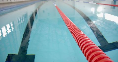 Professional swimming lane with red divider