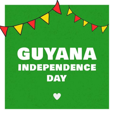 guyana independence day celebration design with bunting - Download Free Stock Templates Pikwizard.com