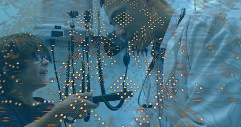 Doctor teaching child: intersection of healthcare and technology