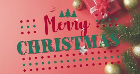 Festive Christmas Greeting with Gifts and Holiday Decorations