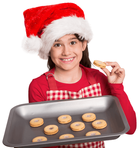 transparent girl holding tray of cookies in santa hat - Download Free Stock Videos Pikwizard.com