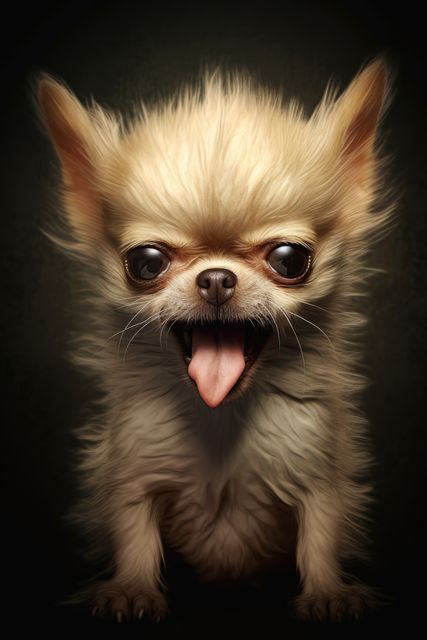 Small chihuahua angry dog with open mouth on black background created using generative ai technology - Download Free Stock Photos Pikwizard.com