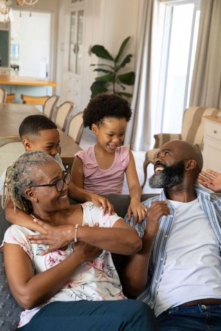 Joyful African American Family Enjoying Quality Time at Home