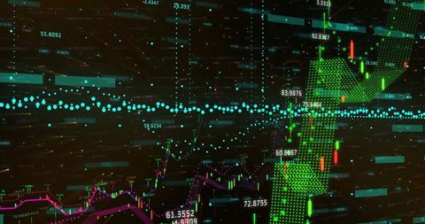 Digital Financial Data Visualization on Technological Grid - Download Free Stock Images Pikwizard.com