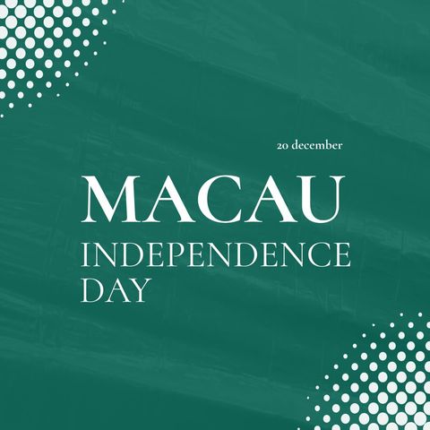 Macau Independence Day Celebration Text on Green Background - Download Free Stock Templates Pikwizard.com