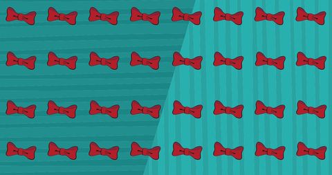 Patterned Red Bowties on Abstract Blue Background Trending Fashion
