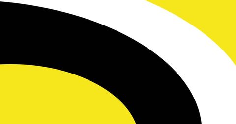 Bold abstract with yellow and black curved patterns