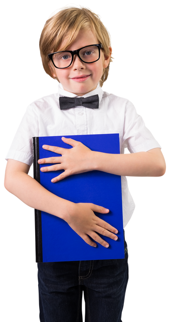 Transparent Image of Happy Boy Holding Book in Glasses - Download Free Stock Videos Pikwizard.com