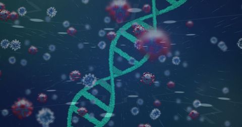 Digital concept of dna and viruses in microbiological space
