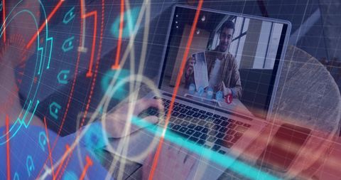 Digitally Enhanced Video Conferencing Concept with Data Overlay - Download Free Stock Images Pikwizard.com