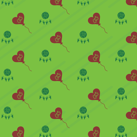 transparent green red pattern with heart and gear elements - Download Free Stock Videos Pikwizard.com