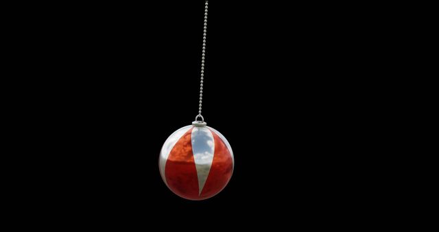 Hanging Red Christmas Bauble with Reflection - Download Free Stock Images Pikwizard.com