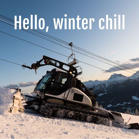 snowplow on mountain slope with winter greetings - Download Free Stock Templates Pikwizard.com