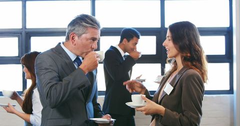 Diverse Business Team Engaging During Coffee Break - Download Free Stock Images Pikwizard.com