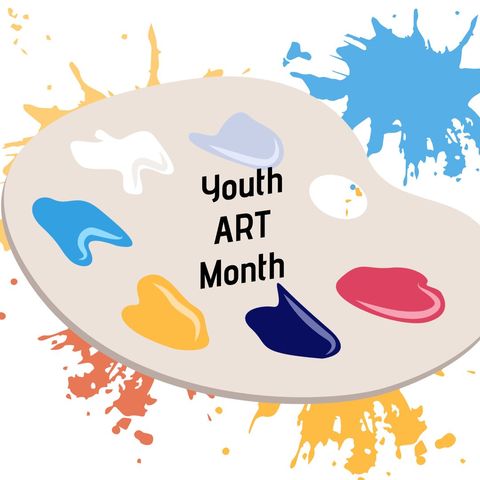colorful palette highlighting youth art month celebration - Download Free Stock Templates Pikwizard.com