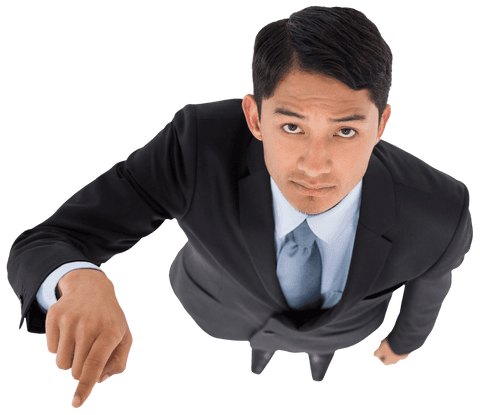 Bird's Eye View of Executive Man on Transparent Background - Download Free Stock Videos Pikwizard.com