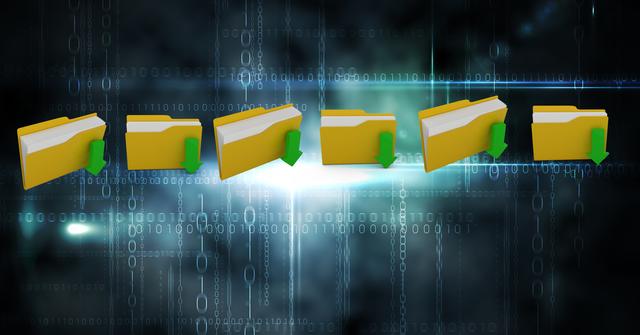 Digital Files Organized in a Row Against an Illuminated Soft Background - Download Free Stock Photos Pikwizard.com