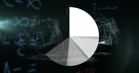 Animated Science Equation and Graph on Black Background