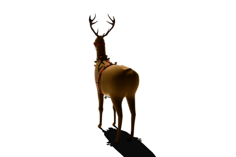 transparent santa's reindeer in festive harness facing away - Download Free Stock Videos Pikwizard.com