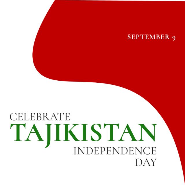 Celebrate Tajikistan Independence Day Poster With Red and White Background - Download Free Stock Templates Pikwizard.com