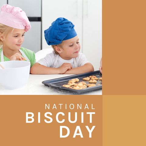 caucasian children celebrating national biscuit day baking together - Download Free Stock Templates Pikwizard.com