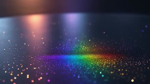 Colorful Particle Spread on Dark Surface with Ethereal Glow