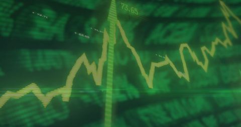 Dynamic Financial Data Over Dollar Symbols Background - Download Free Stock Images Pikwizard.com