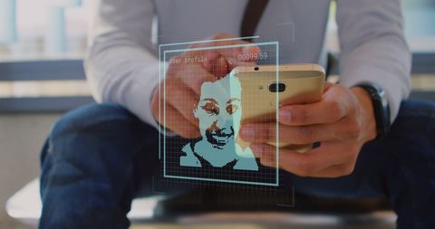 Digital profile management on smartphone in business setting