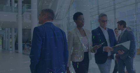 Business Professionals Engaged with Digital Financial Data Overlay - Download Free Stock Images Pikwizard.com