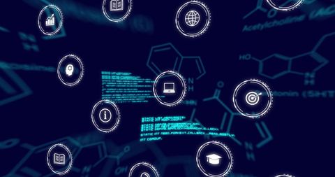 Digital Interface with Chemical Formula and Icon Layers - Download Free Stock Images Pikwizard.com