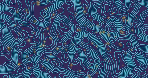 Futuristic Topography Patterns with Shining Stars on Blue - Download Free Stock Images Pikwizard.com