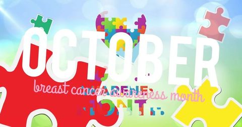 Breast Cancer Awareness in October with Puzzle Heart