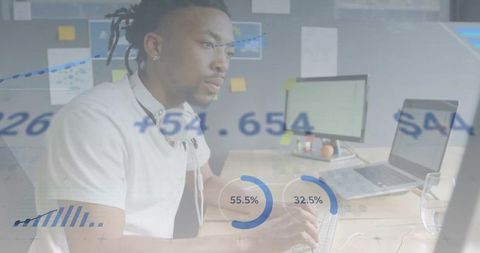 Analytical Professional Focused on Financial Data in Office Environment