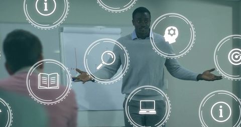 Business trainer leads professional development workshop