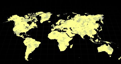 World map in motion with geographical transformation